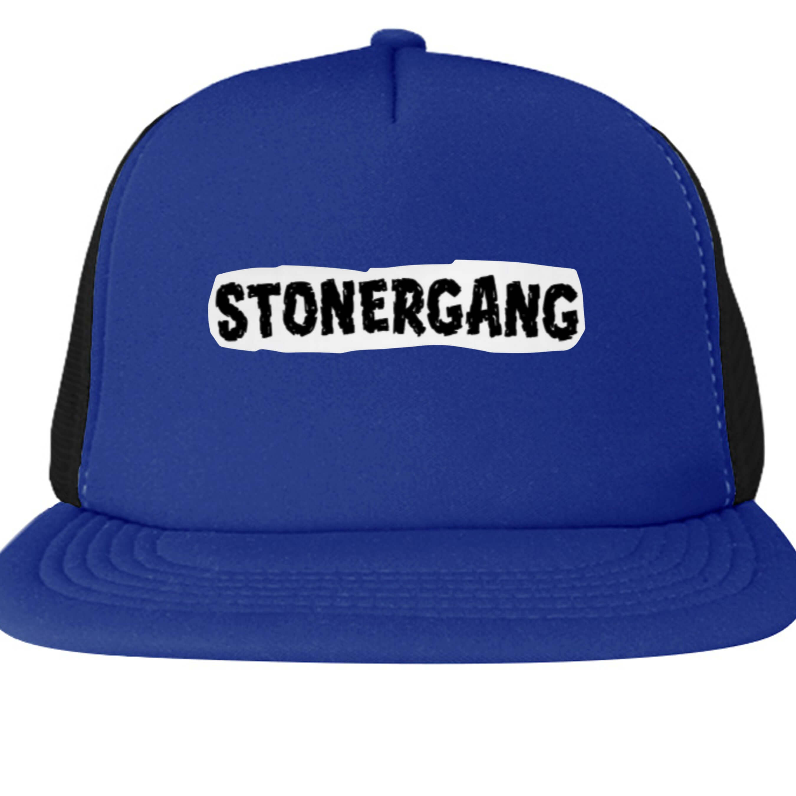 STONERGANG Hats in blue with black mesh, a stylish snapback cap perfect for laid-back vibes.