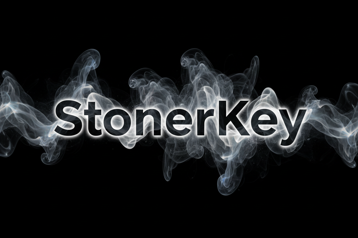The word StonerKey design with smoke 